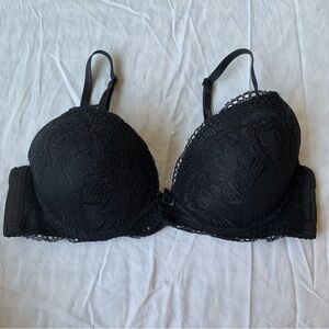 Black Lacy Padded Push Up Bra with Detachable Straps/Strapless Size Bra 36C